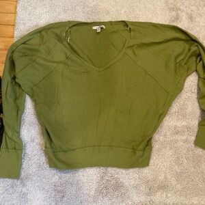 Free People Olive Knit Top